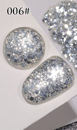 6 color Disco Glitter Gel Polish