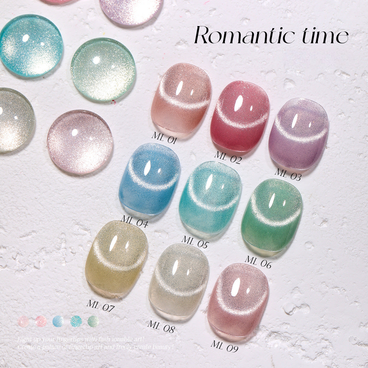 MILAN 10 Colors Cat's Eye Gel Nail Polish Kit 15ml/pcs (with Display Board)