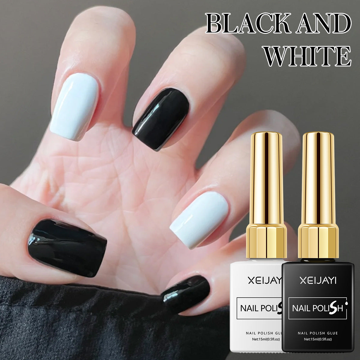 15ml Black & White Gel Nail Polish