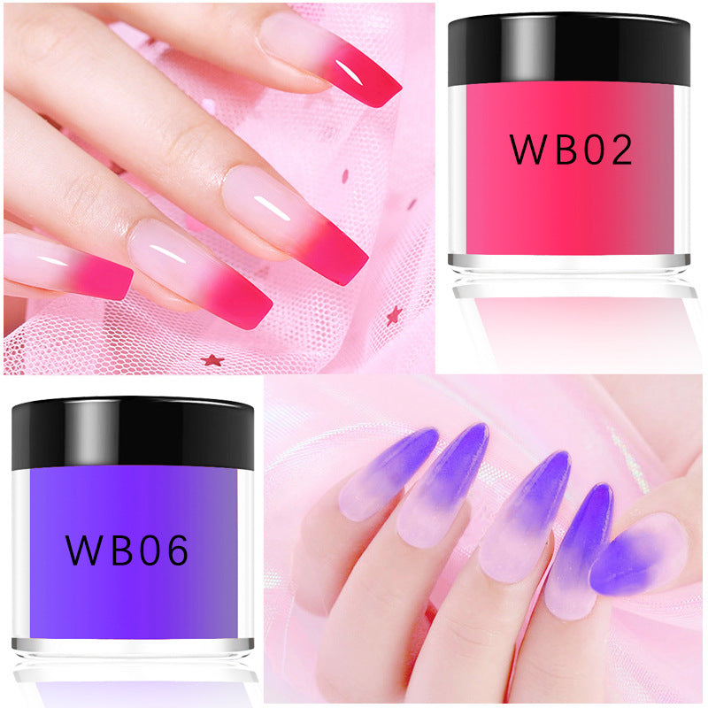 12 Colors Temperature Change Dipping Powder 8g/pcs