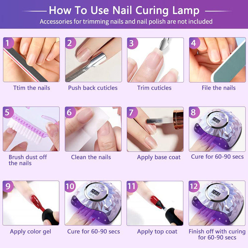 Powerful 60 LEDs LED Nail Lamp with LCD Display And 4 Timers Setting