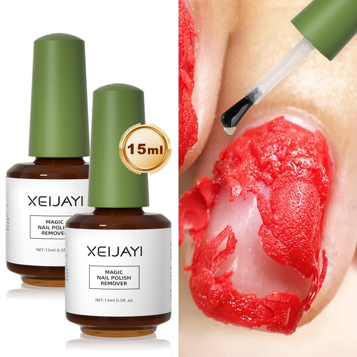 XEIJAYI Gel Nail Polish Remover Quickly Easily Effectively Remove Gel Nail Polish 15ml/0.5fl.oz/pcs