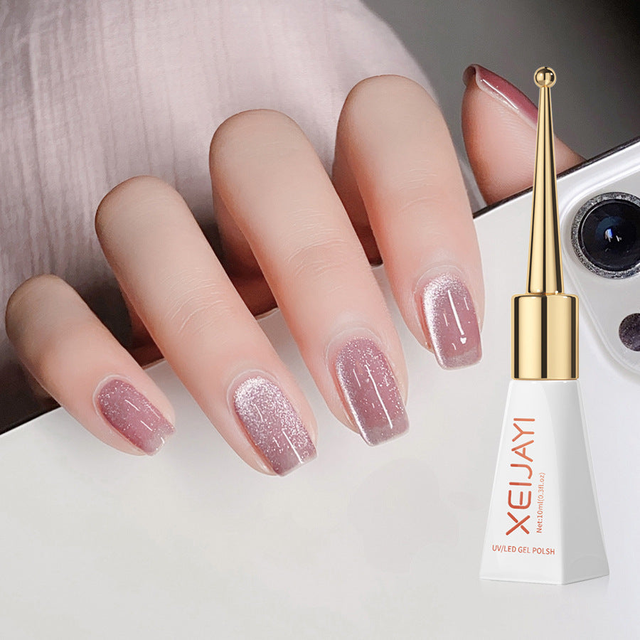 Cat's Eye Nail Polish Glitter Pink Color UV Nail Gel Polish Salon Gel Manicure Diy At Home Nail Art 10ml/0.3fl.oz/pcs