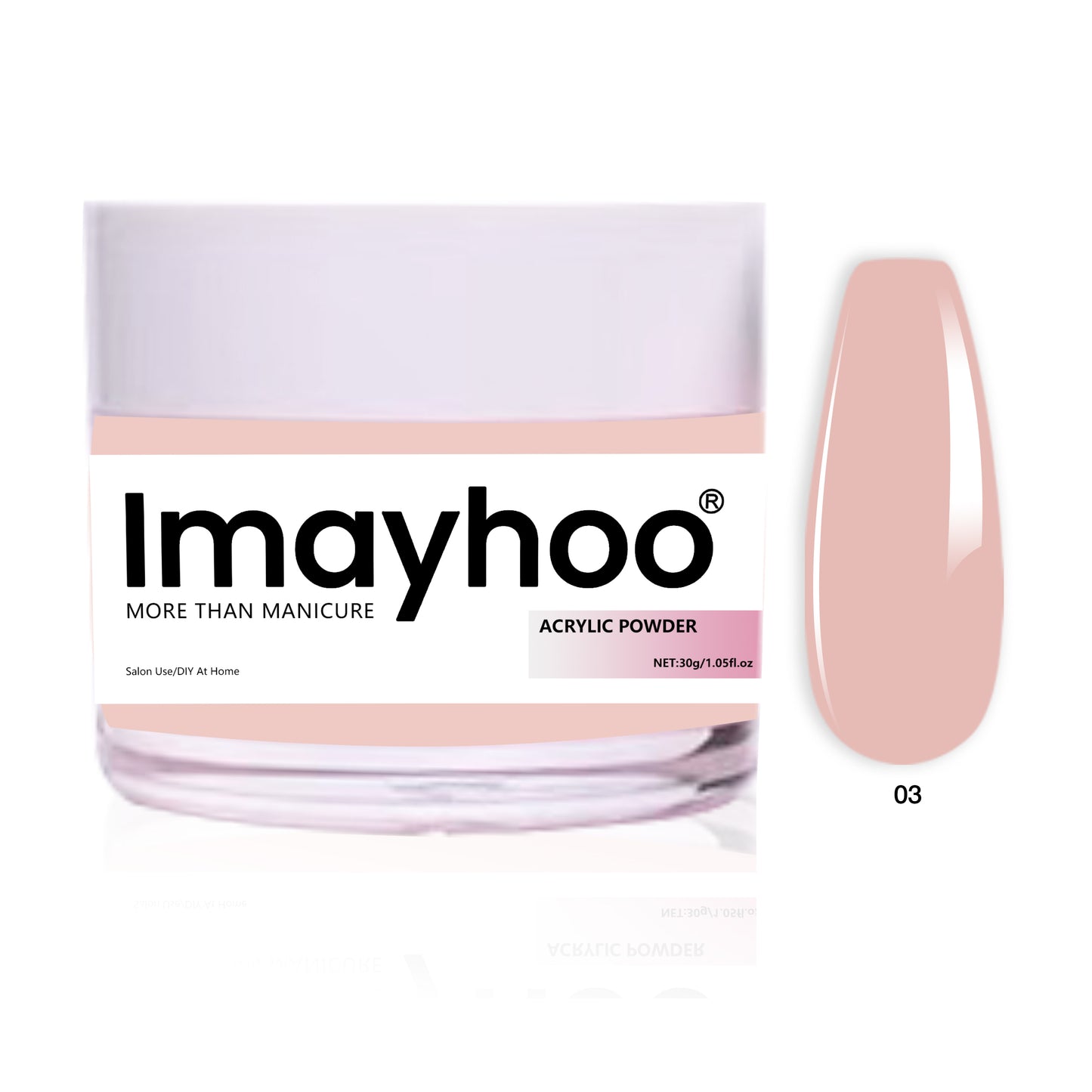 Imayhoo Ultra-Smooth Seashell Pink Professional Acrylic Powder (30g/1.05oz)