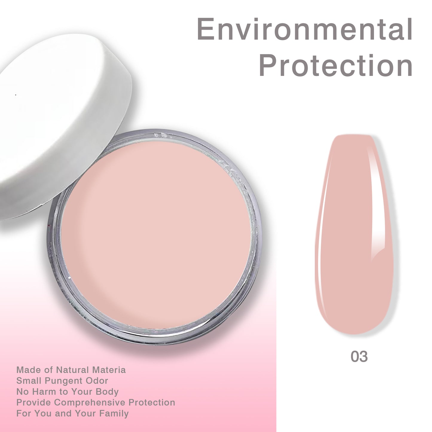 Imayhoo Ultra-Smooth Seashell Pink Professional Acrylic Powder (30g/1.05oz)