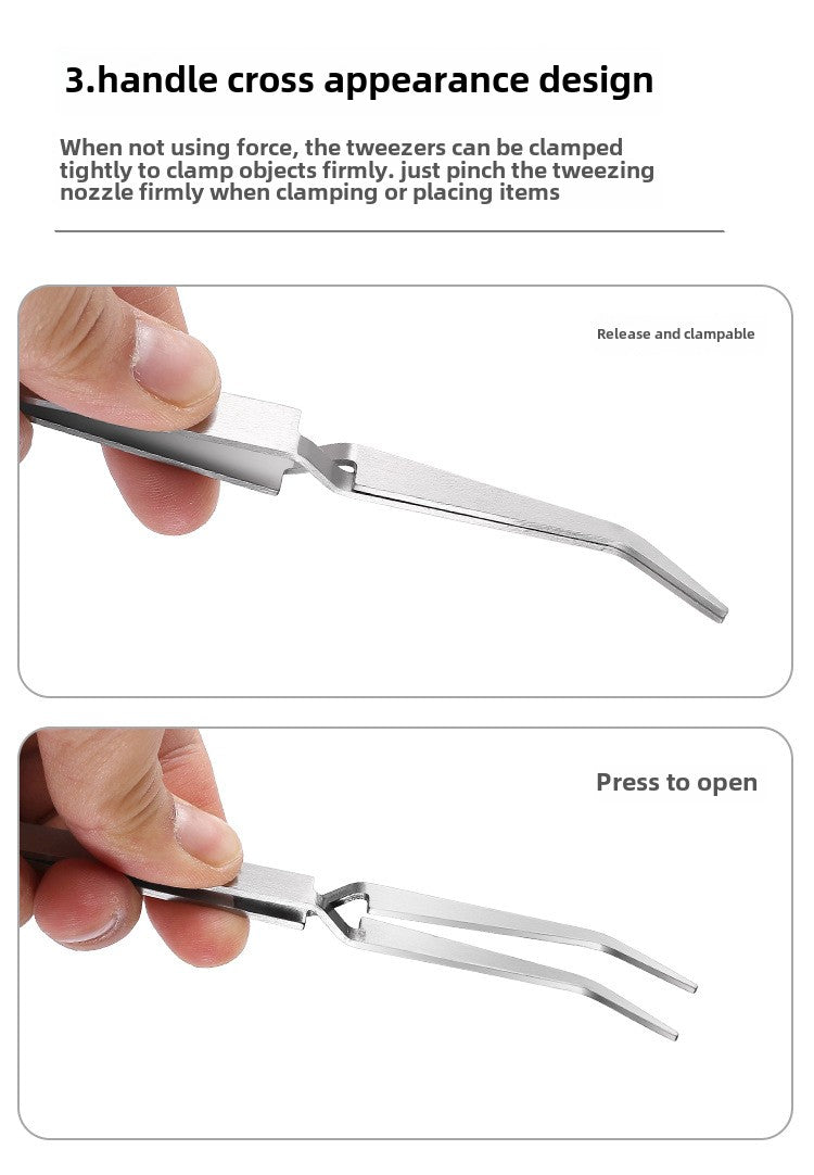 7 Style Craft Tweezers Cross Locking Craft Stainless Steel Soft Grip