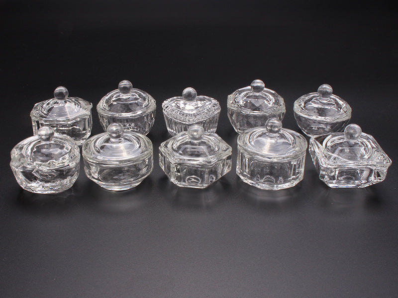 Multi-shaped Nail Art Acrylic Liquid Power Dappen Dish with Lid
