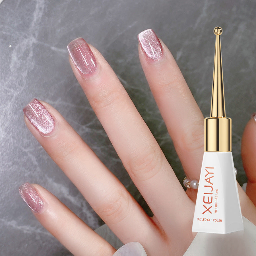 Cat's Eye Nail Polish Glitter Pink Color UV Nail Gel Polish Salon Gel Manicure Diy At Home Nail Art 10ml/0.3fl.oz/pcs