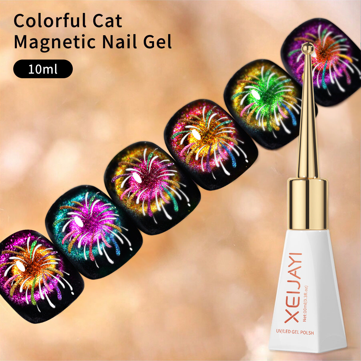 Double Light Cat's Eye Nail Polish Purple Red Green Blue Brown Pink Autumn and Winter Colors Salon Gel Manicure Diy At Home Nail Art Gift For Women Girl(10ml/0.3fl.oz)
