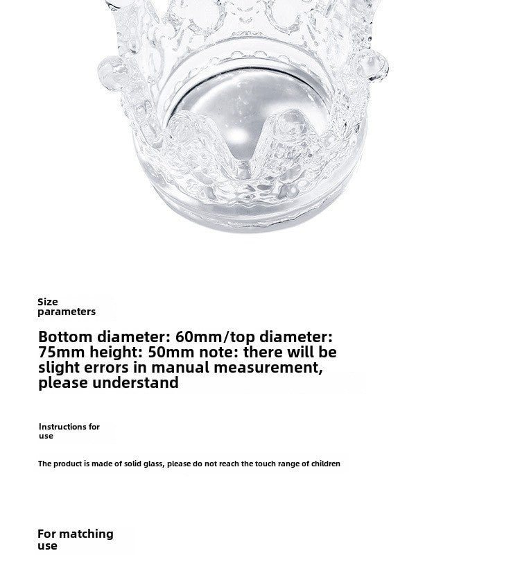 Crown Nail Art Acrylic Liquid Powder Dappen Dish Glass Cup