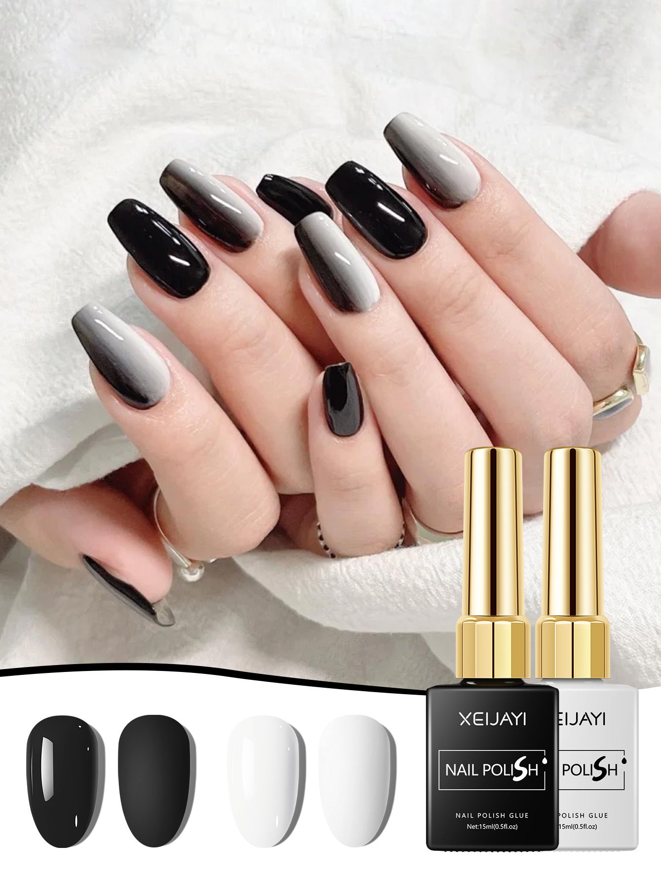 15ml Black & White Gel Nail Polish