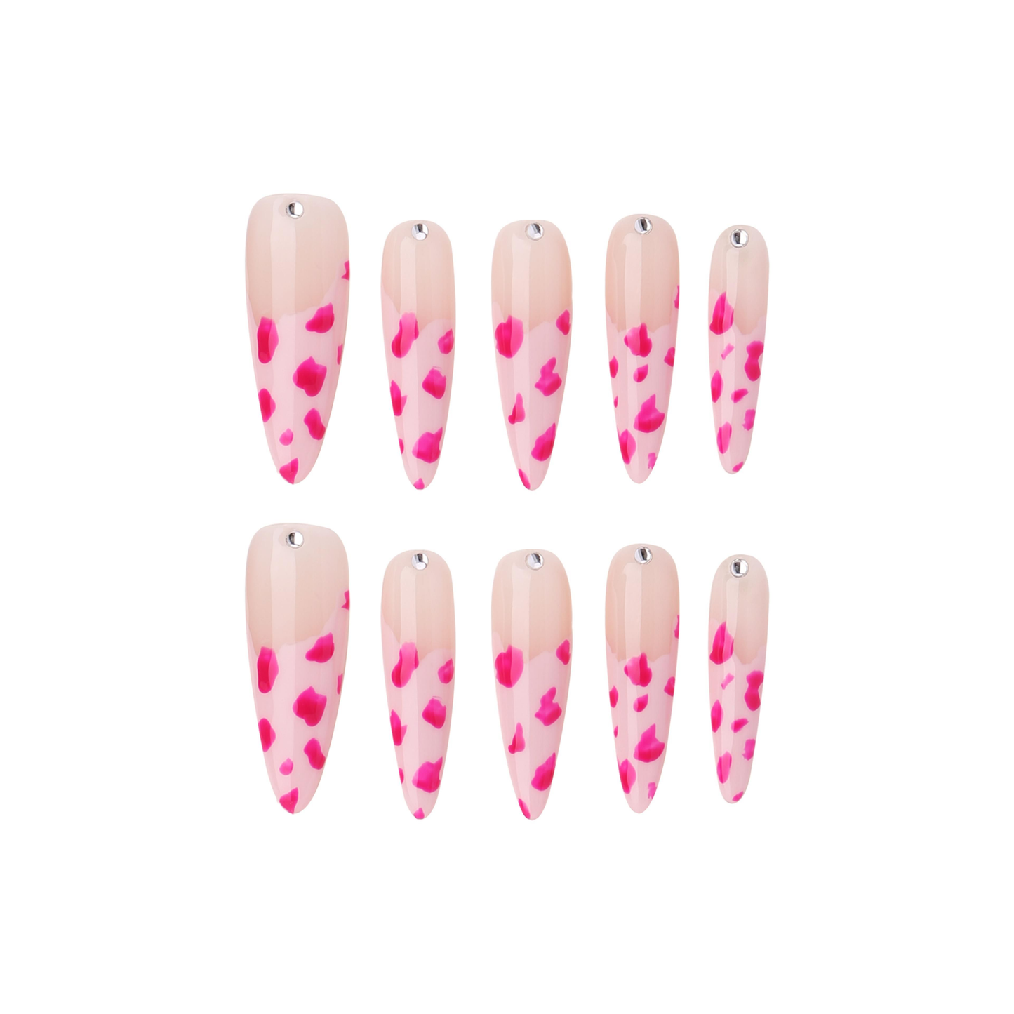 Stiletto-Long Nail-French Nail-Stripe (10pcs) OM30XX020