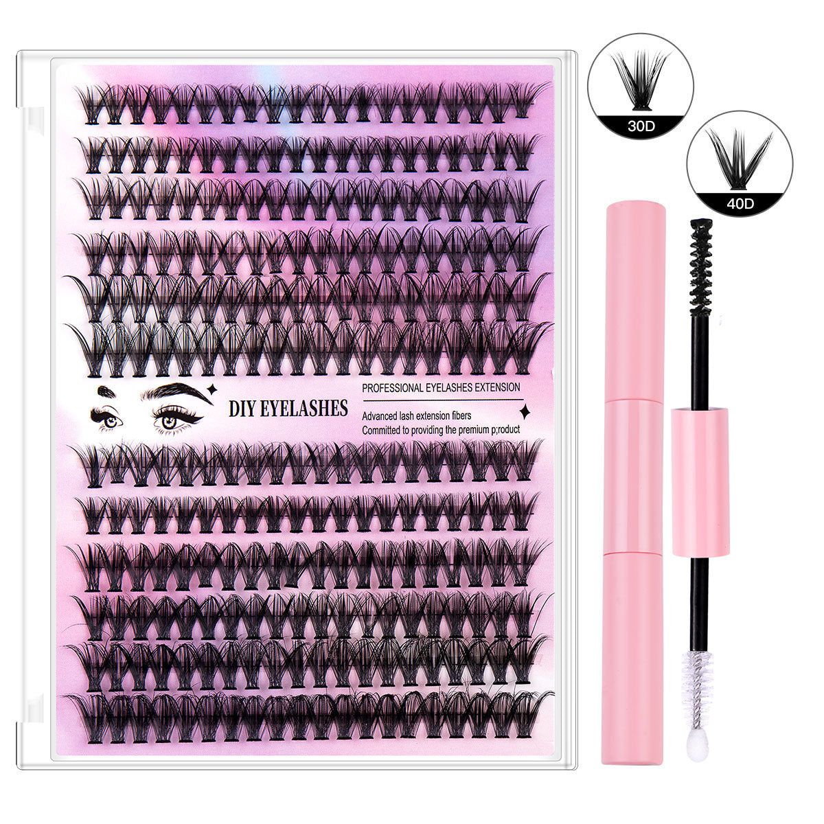14 Rows Natural Diy Cluster Eyelashes