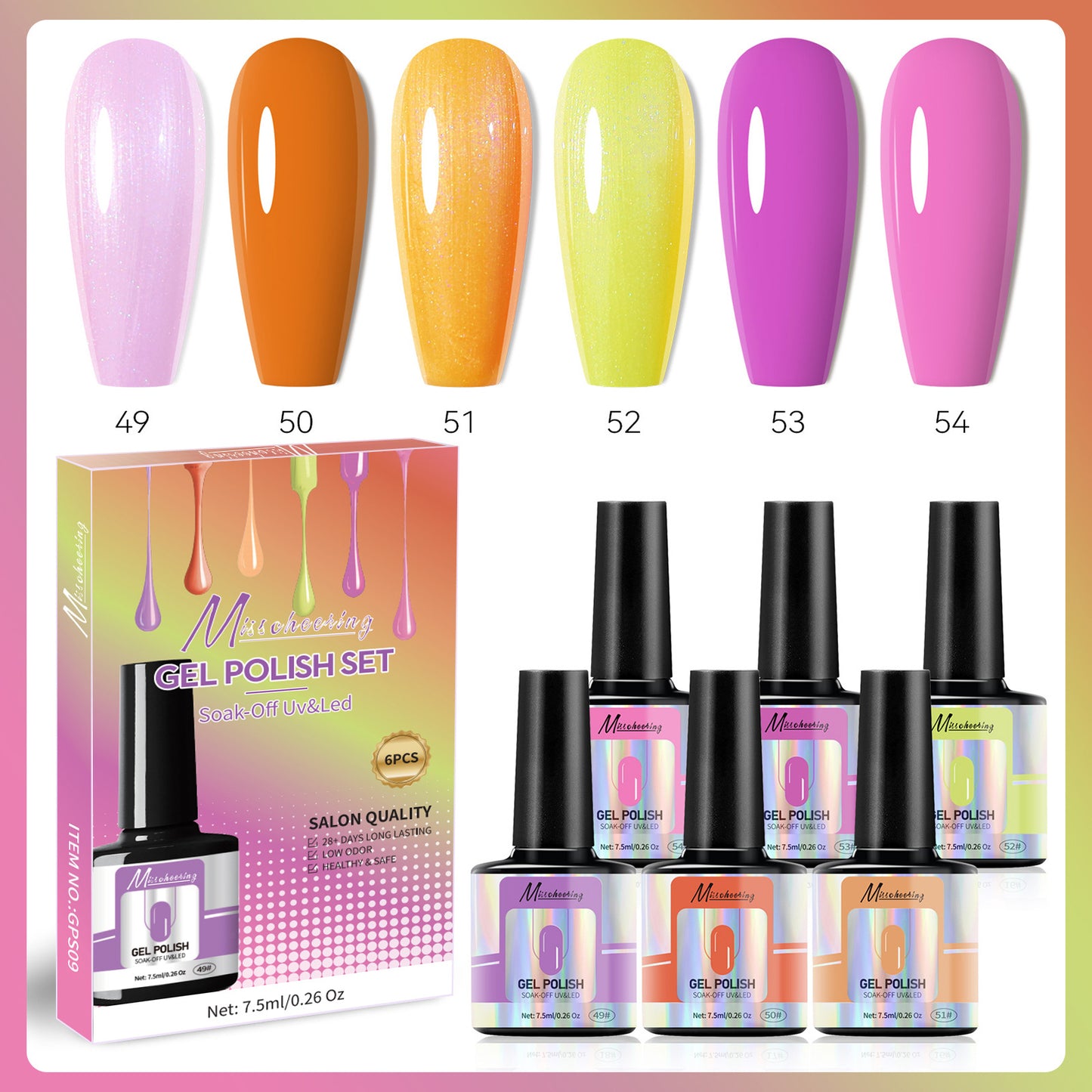 Misscheering Gel Polish Set 6 Color/Set
