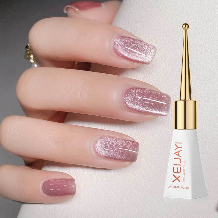 Cat's Eye Nail Polish Glitter Pink Color UV Nail Gel Polish Salon Gel Manicure Diy At Home Nail Art 10ml/0.3fl.oz/pcs