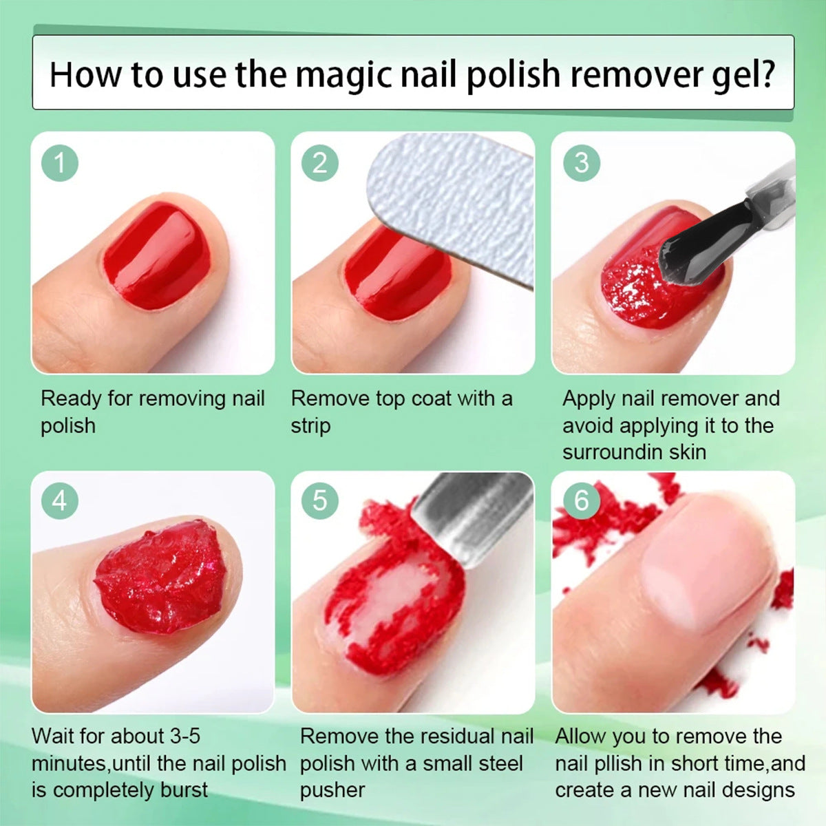 XEIJAYI Gel Nail Polish Remover Quickly Easily Effectively Remove Gel Nail Polish 15ml/0.5fl.oz/pcs