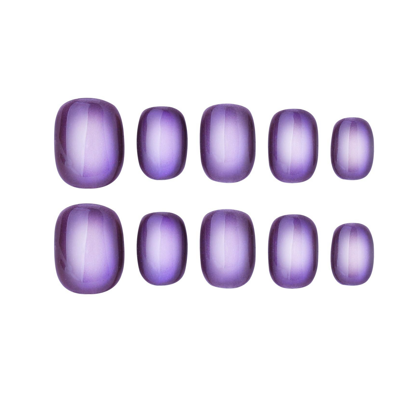 Squoval-Short Nail-Cat's Eye (10pcs) OMDXX079