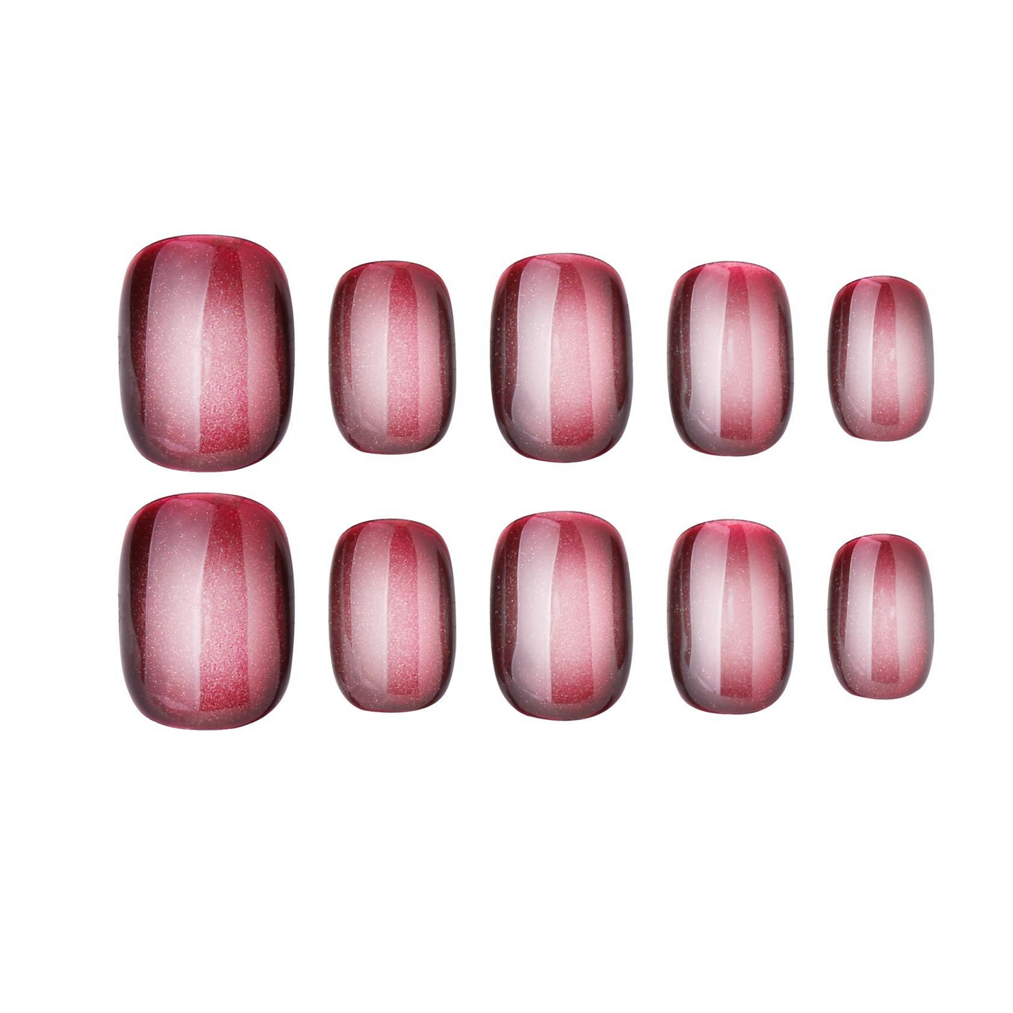 Squoval-Short Nail-Cat's Eye (10pcs) OMDXX080