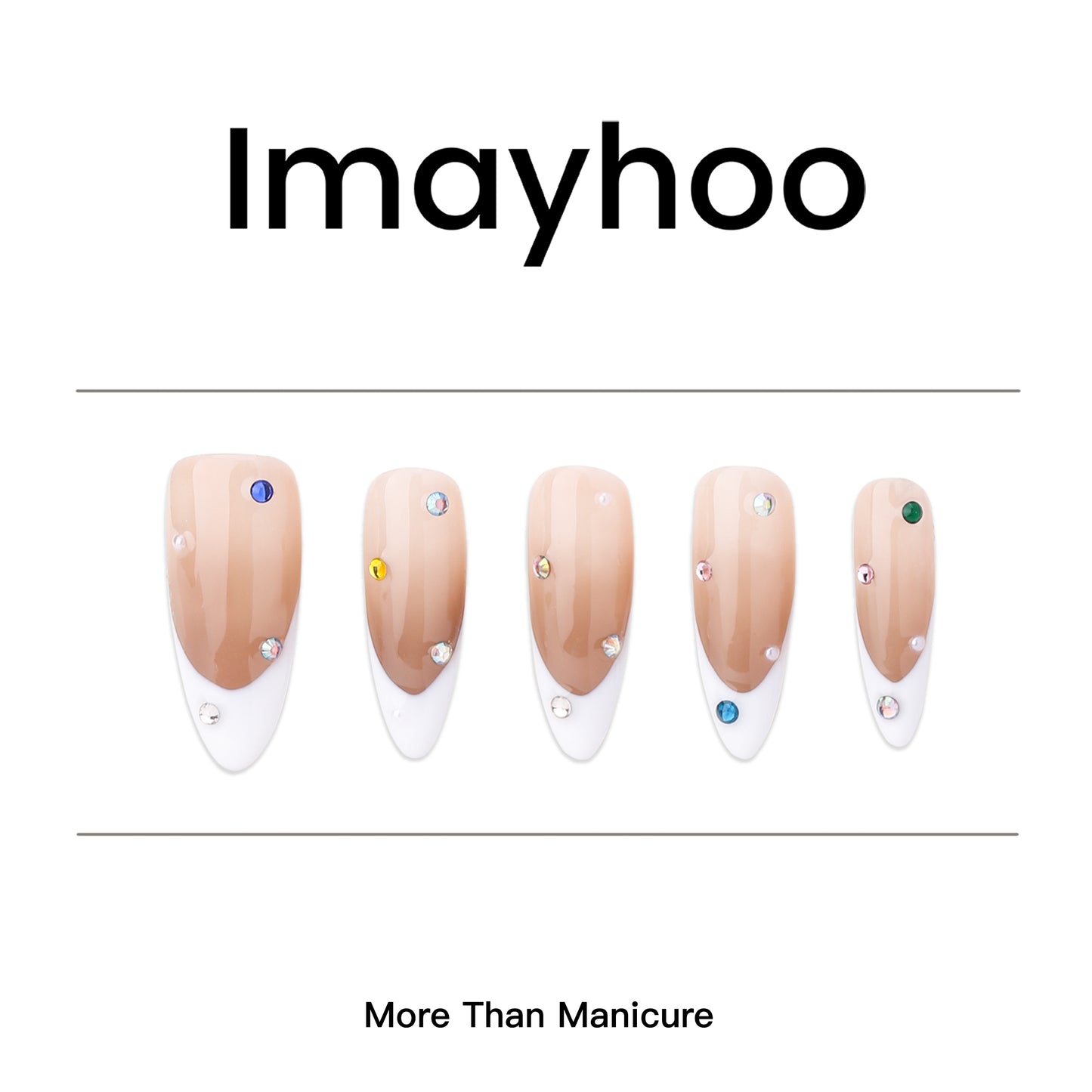 Oval-Long Nail-French Nail-Ombre (10pcs) OMZXX052