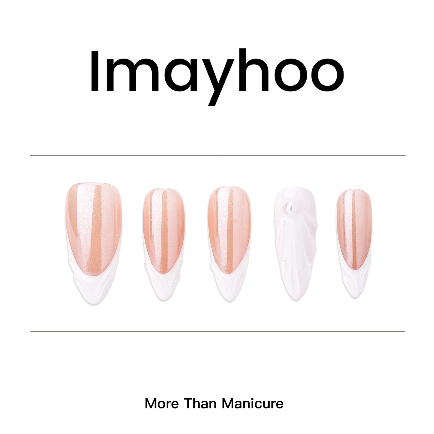 Oval-Long Nail-French Nail-Jump Color (10pcs) OMGXX002