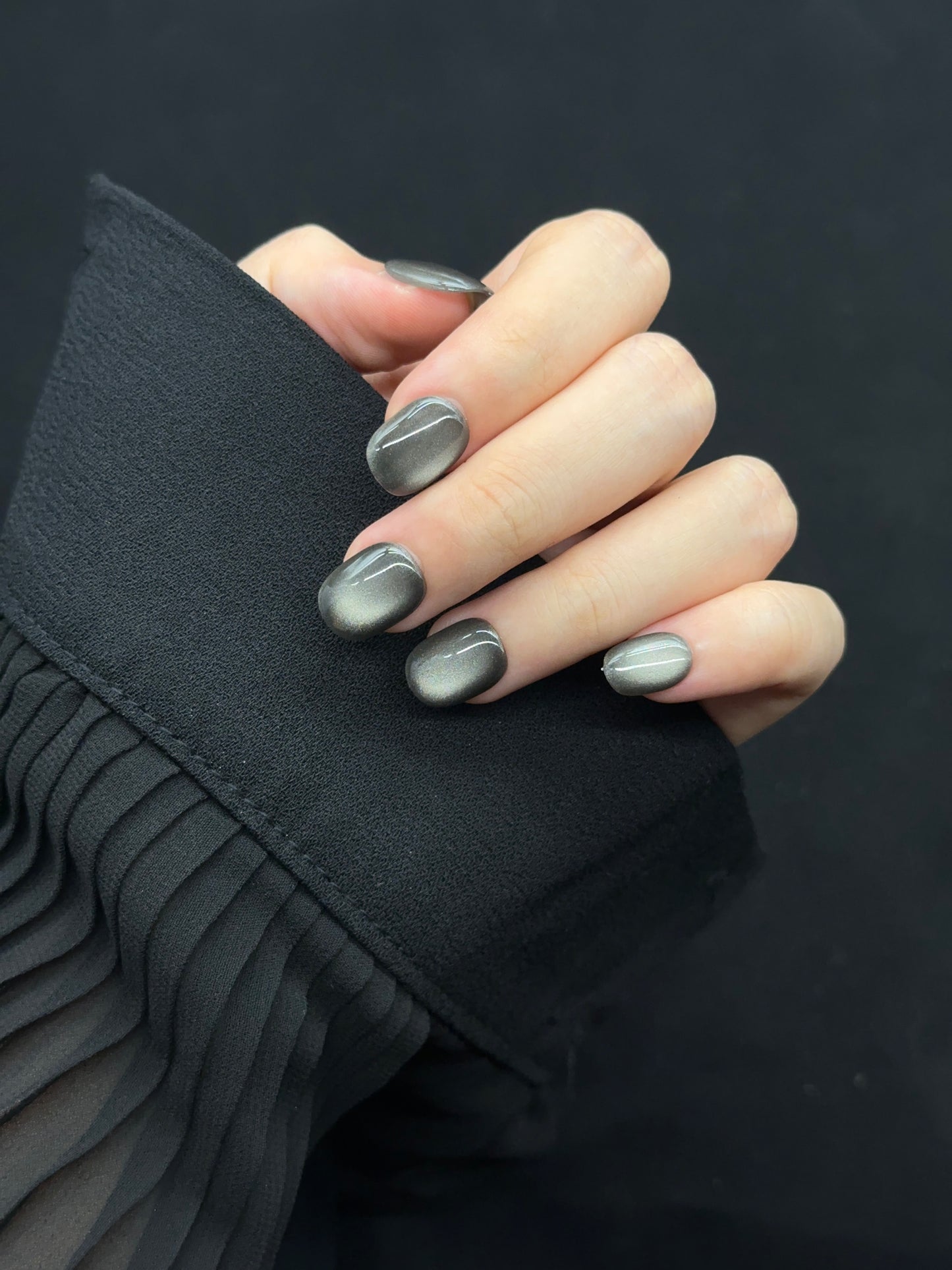 Squoval-Short Nail-Cat's Eye (10pcs) OMDXX085