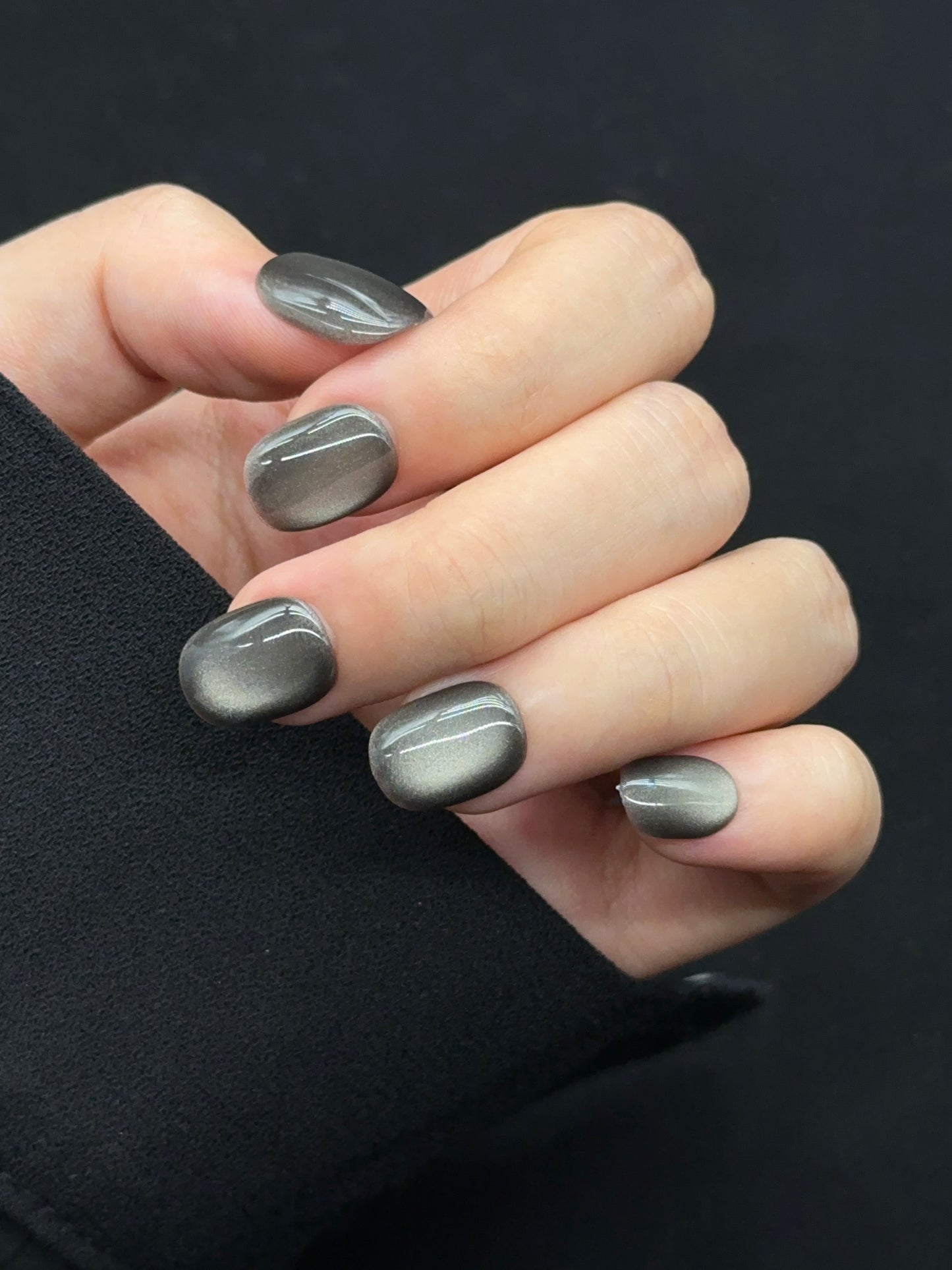 Squoval-Short Nail-Cat's Eye (10pcs) OMDXX085