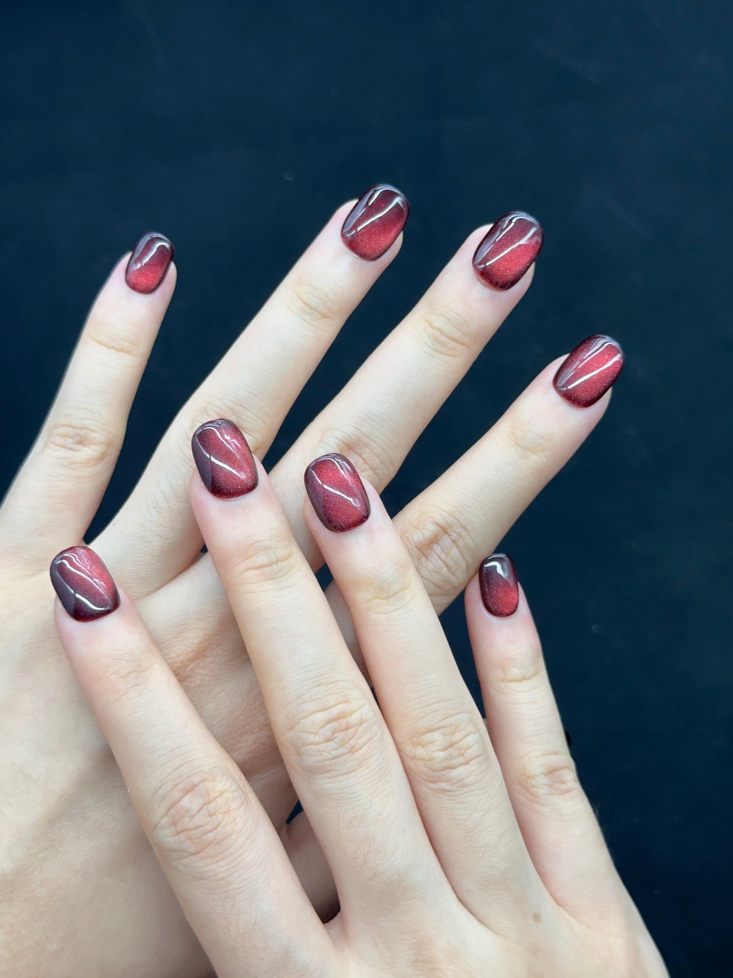 Squoval-Short Nail-Cat's Eye (10pcs) OMDXX080