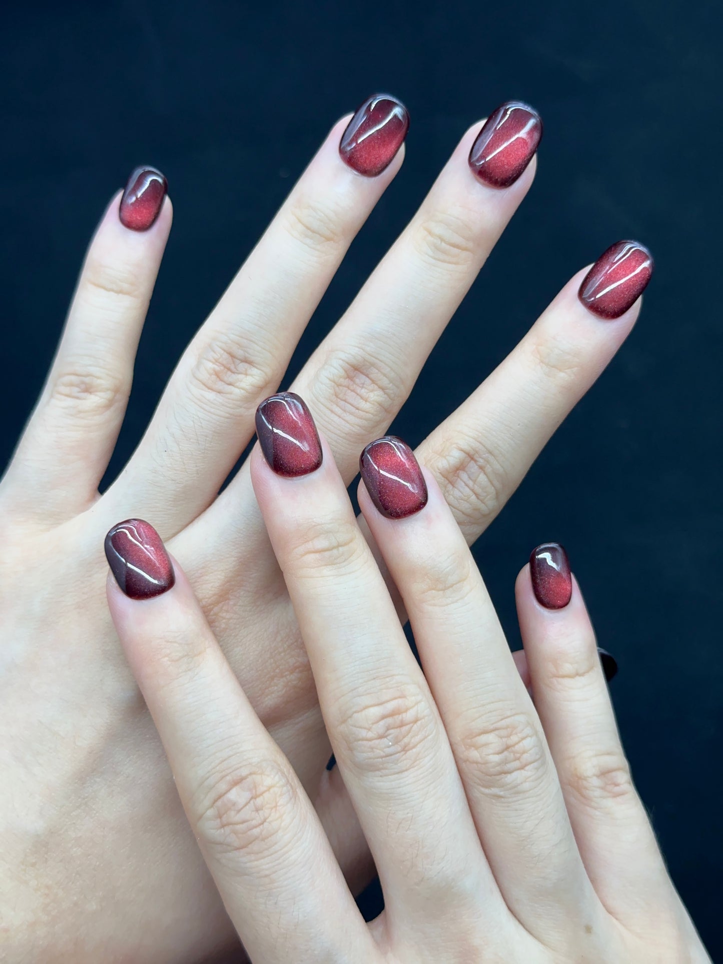 Squoval-Short Nail-Cat's Eye (10pcs) OMDXX080