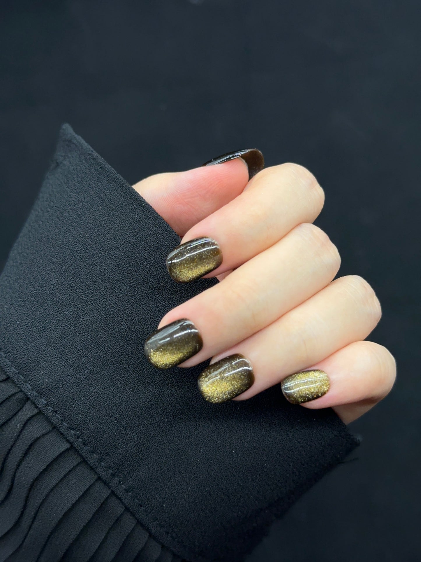 Squoval-Short Nail-Cat's Eye (10pcs) OMDXX081