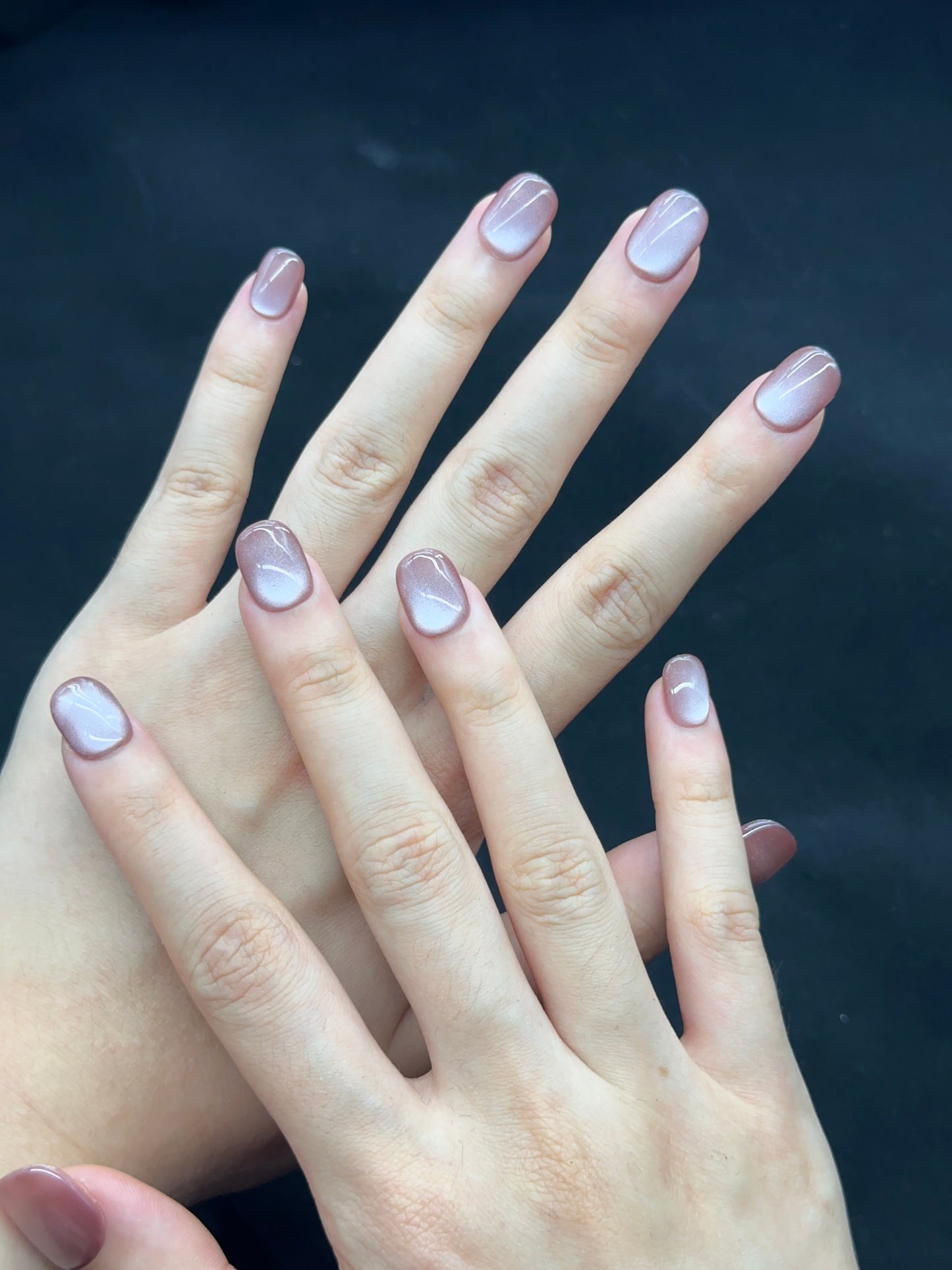 Squoval-Short Nail-Cat's Eye (10pcs) OMDXX084