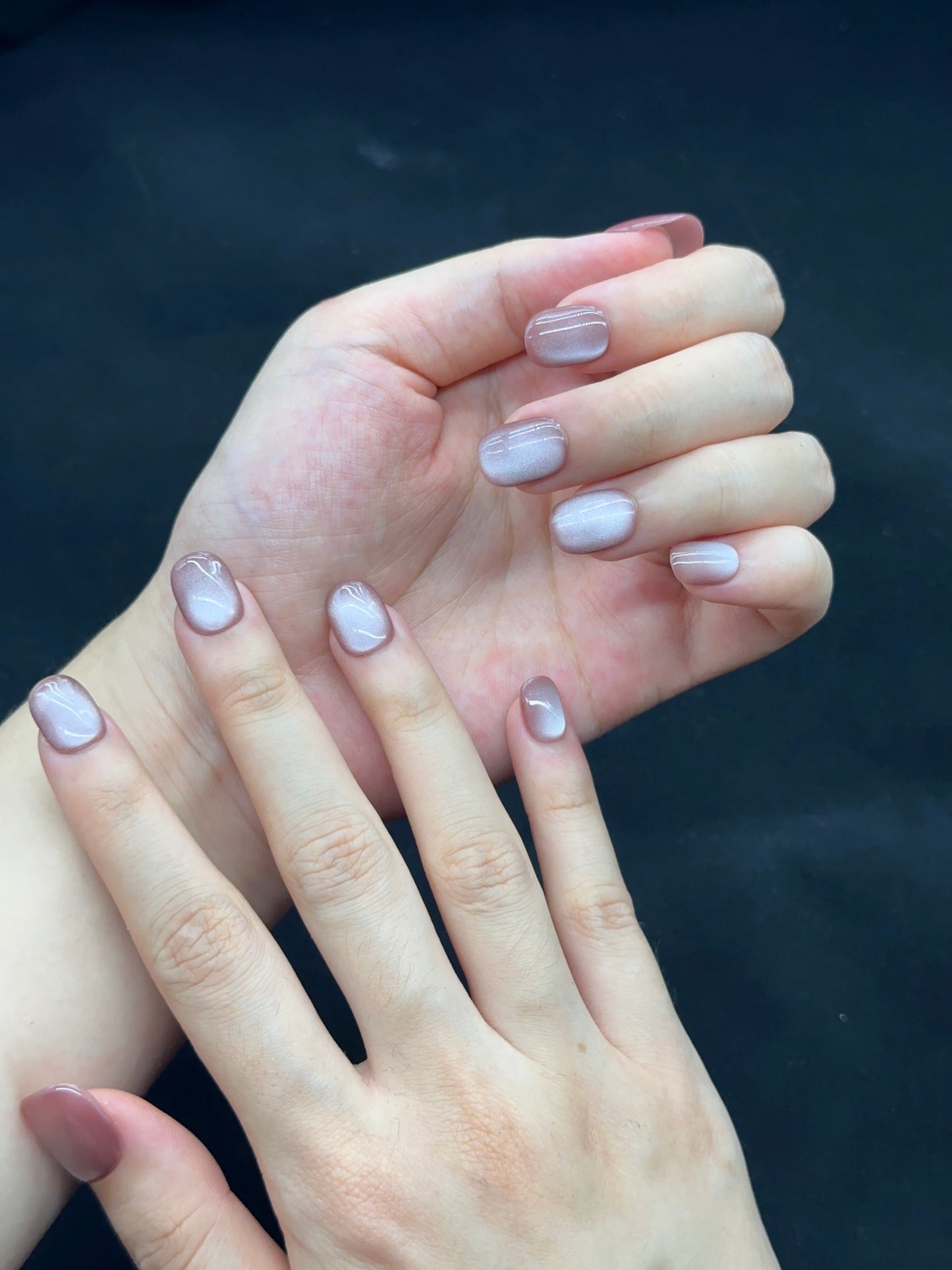 Squoval-Short Nail-Cat's Eye (10pcs) OMDXX084