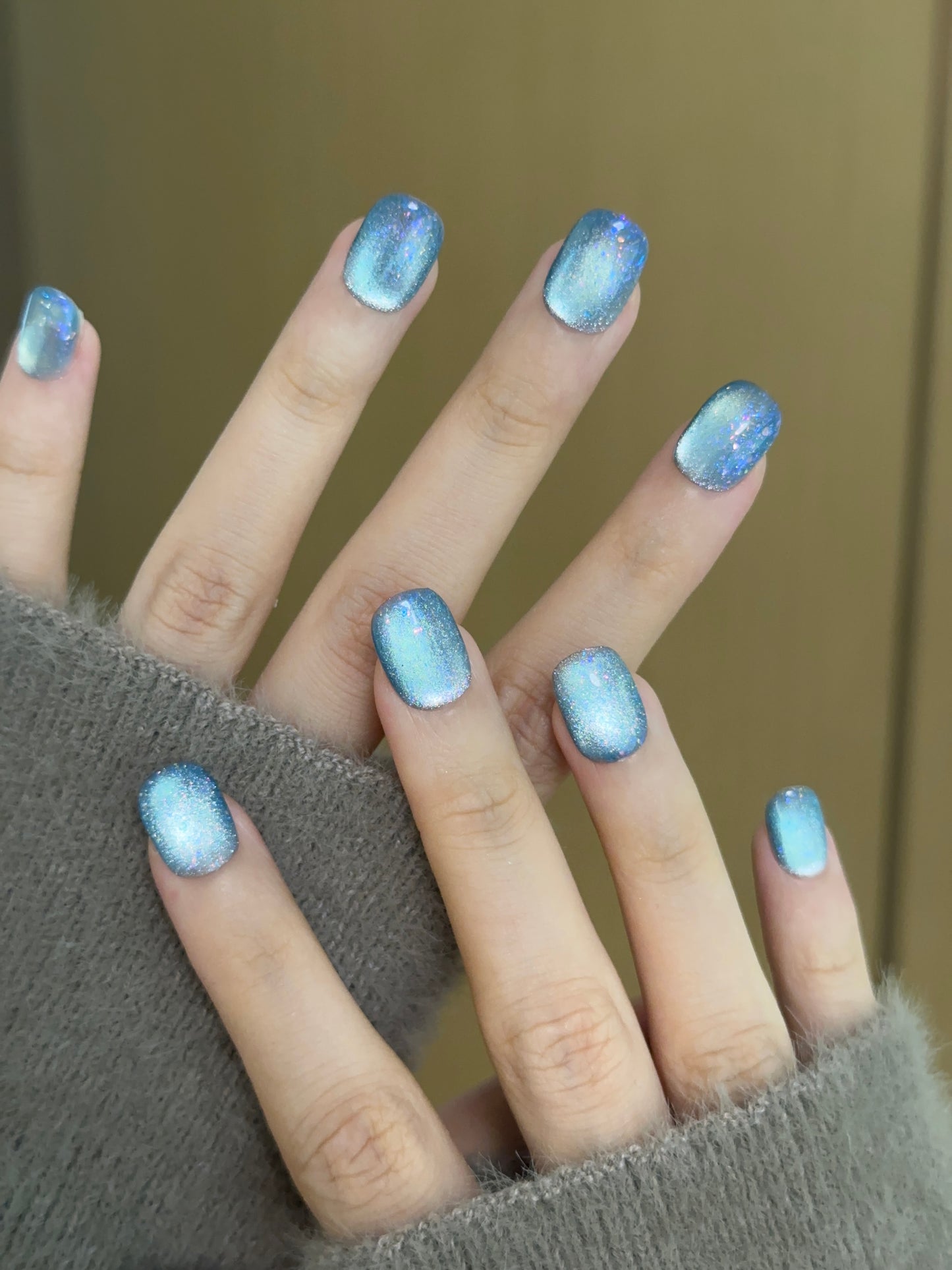 Squoval-Short Nail-Cat's Eye (10pcs) OMDXX091