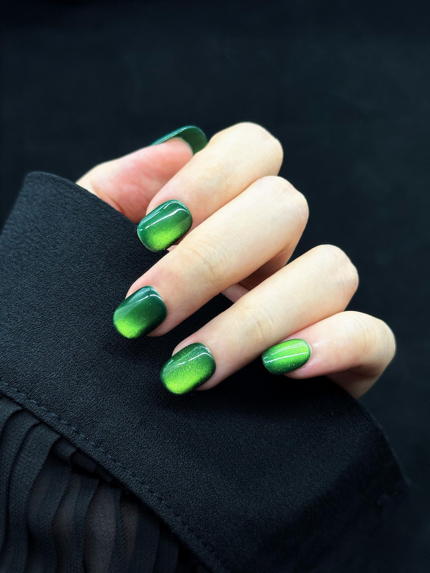 Squoval-Short Nail-Cat's Eye (10pcs) OMDXX078