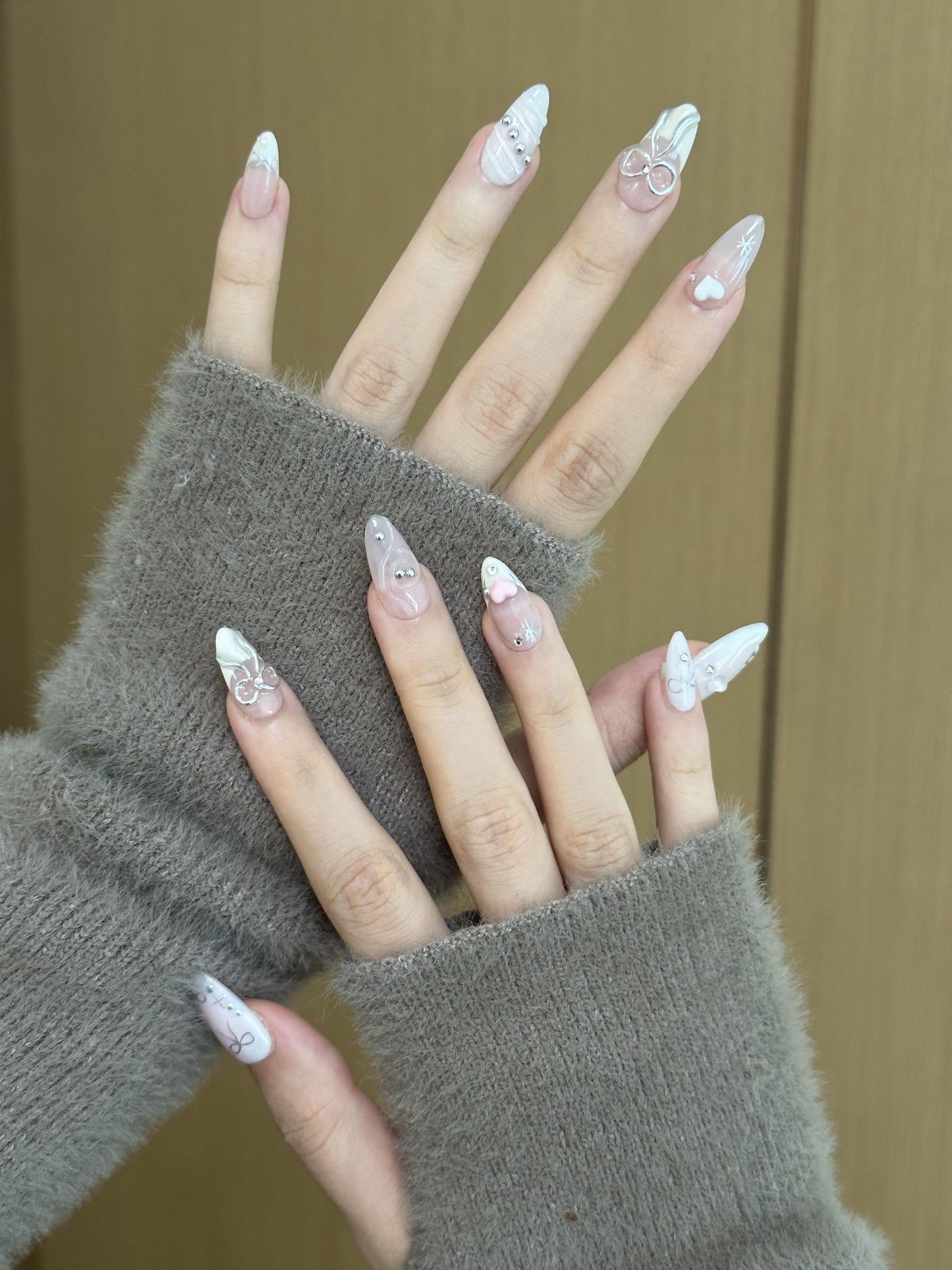 Ribbon Fantasia Handmade Press On Nails