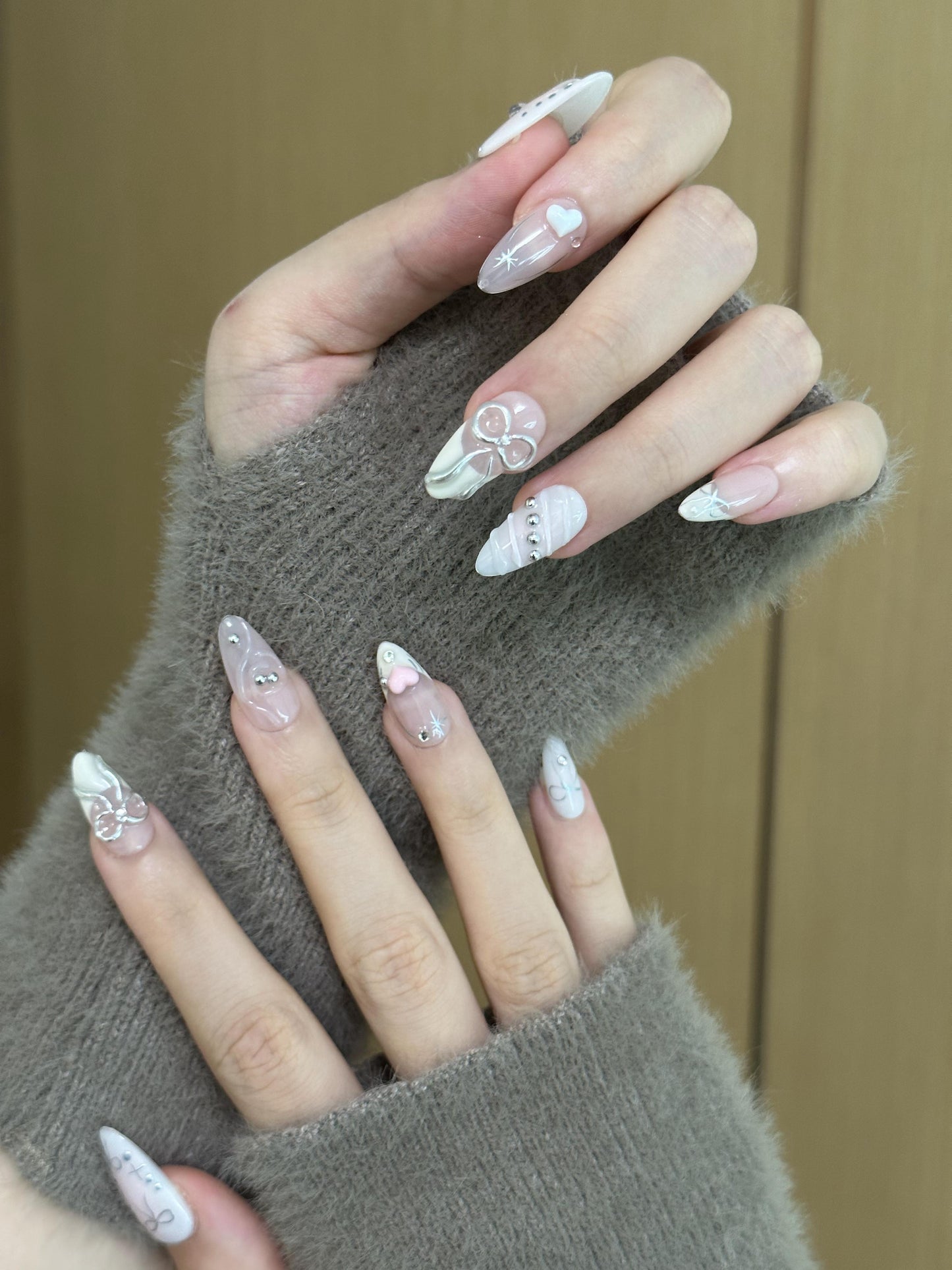 Ribbon Fantasia Handmade Press On Nails