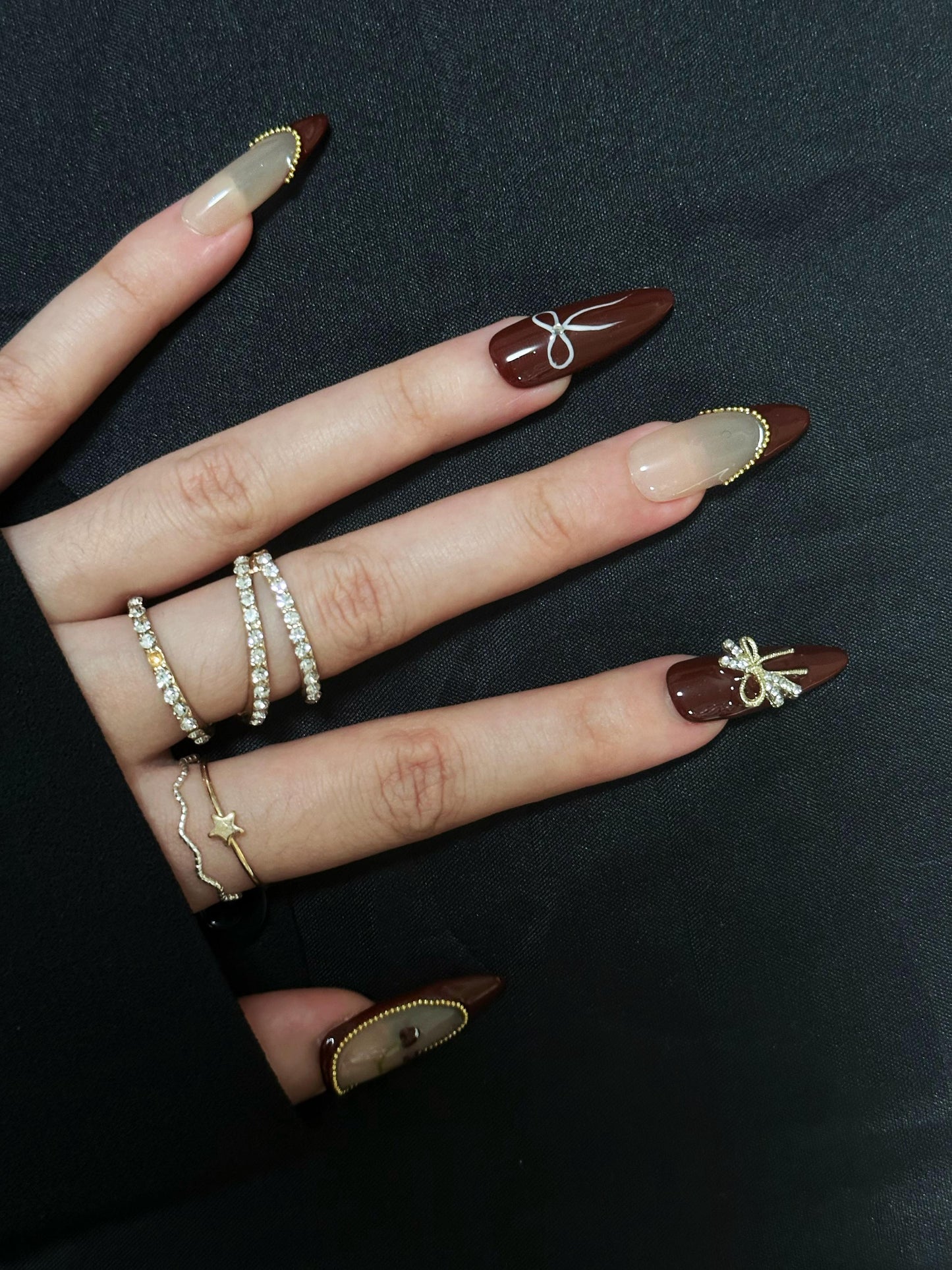 Oval-French Nail-3D (10pcs) GNGXX003