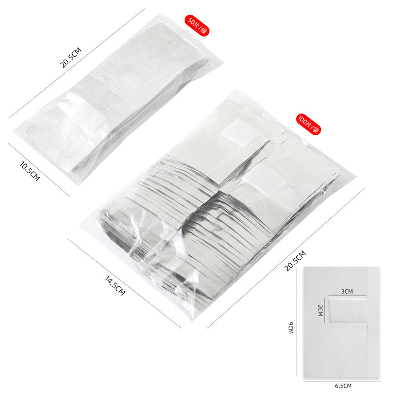 50/100 PCS Nail Polish Remover Gel Nail Foil Wraps Aluminium Soak Off Foils Cotton Pads