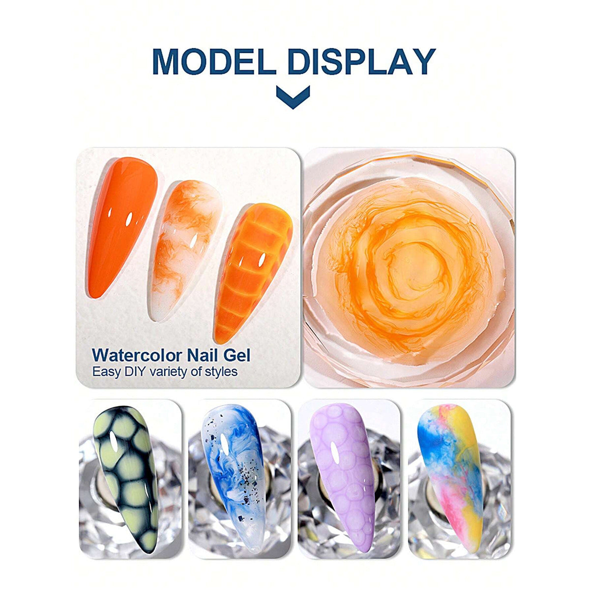 XEIJAYI Blooming Gel Watercolor Ink Blooming Nail Polish UV Blossom Gel Salon Gel Manicure Diy At Home Nail Art 30ML/1.0FL.OZ