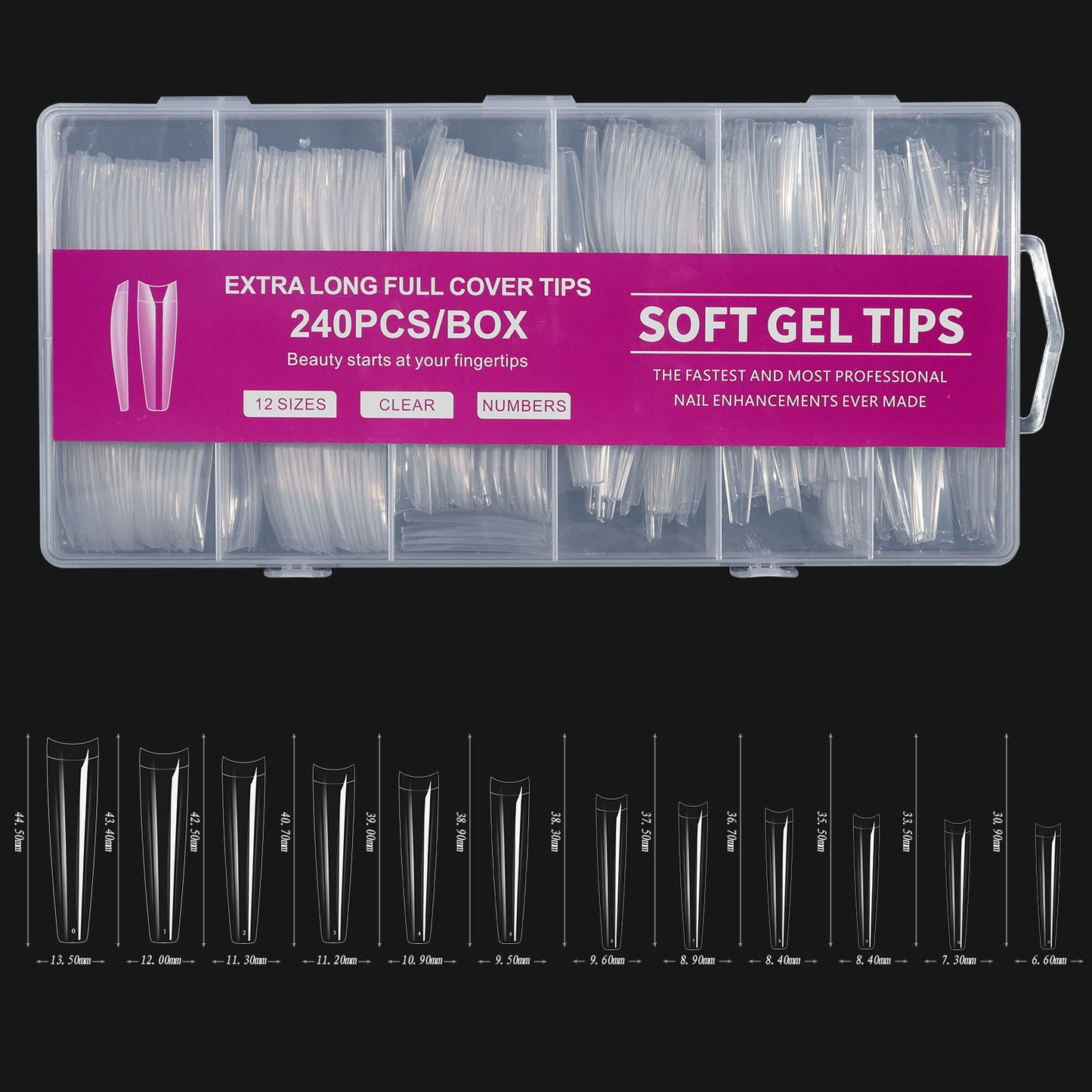 9 Shapes Soft Gel Tips 240pcs/box