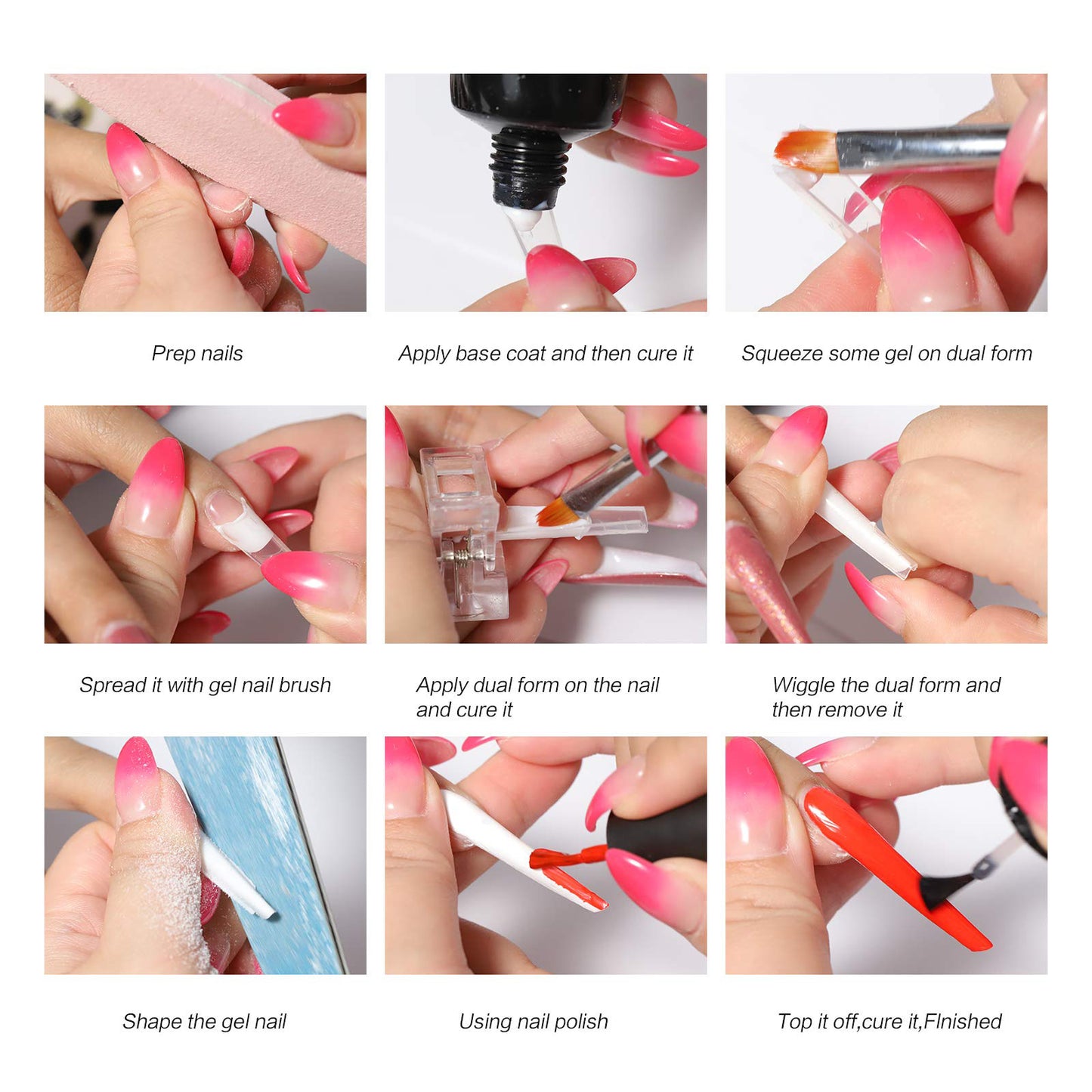 12 Type Dual Nail Forms for Polygel 288pcs