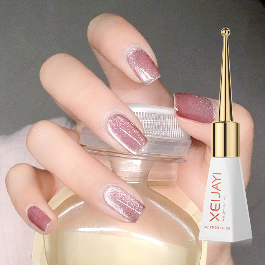 Cat's Eye Nail Polish Glitter Pink Color UV Nail Gel Polish Salon Gel Manicure Diy At Home Nail Art 10ml/0.3fl.oz/pcs