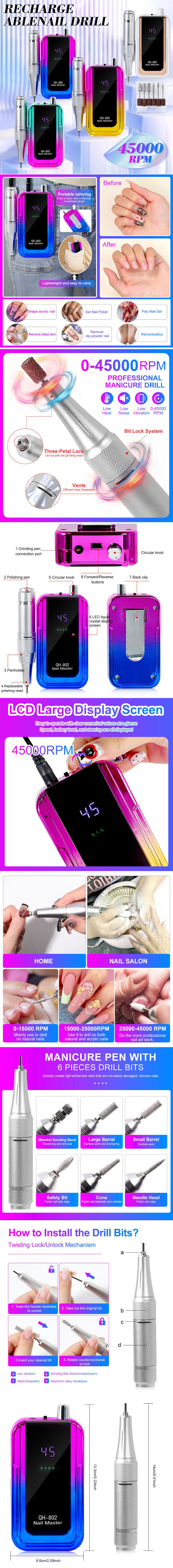 Gradient Color Nail Drill Kit