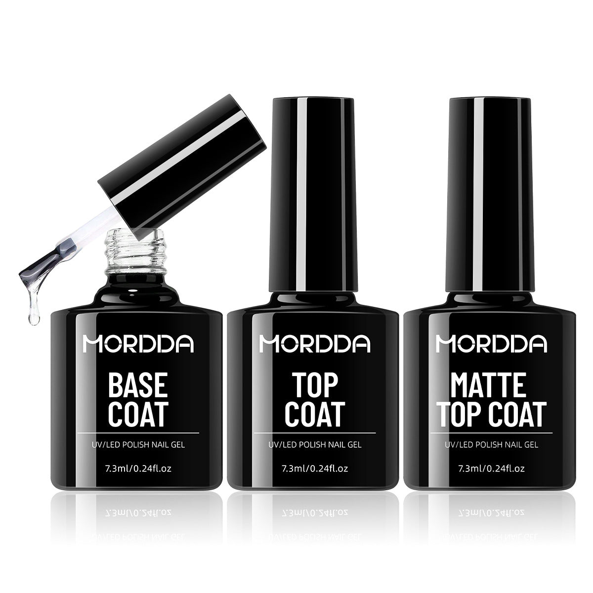 MORDDA Base Coat Top Coat Matte Top Coat Nail Art 7.3ml*3pcs/set