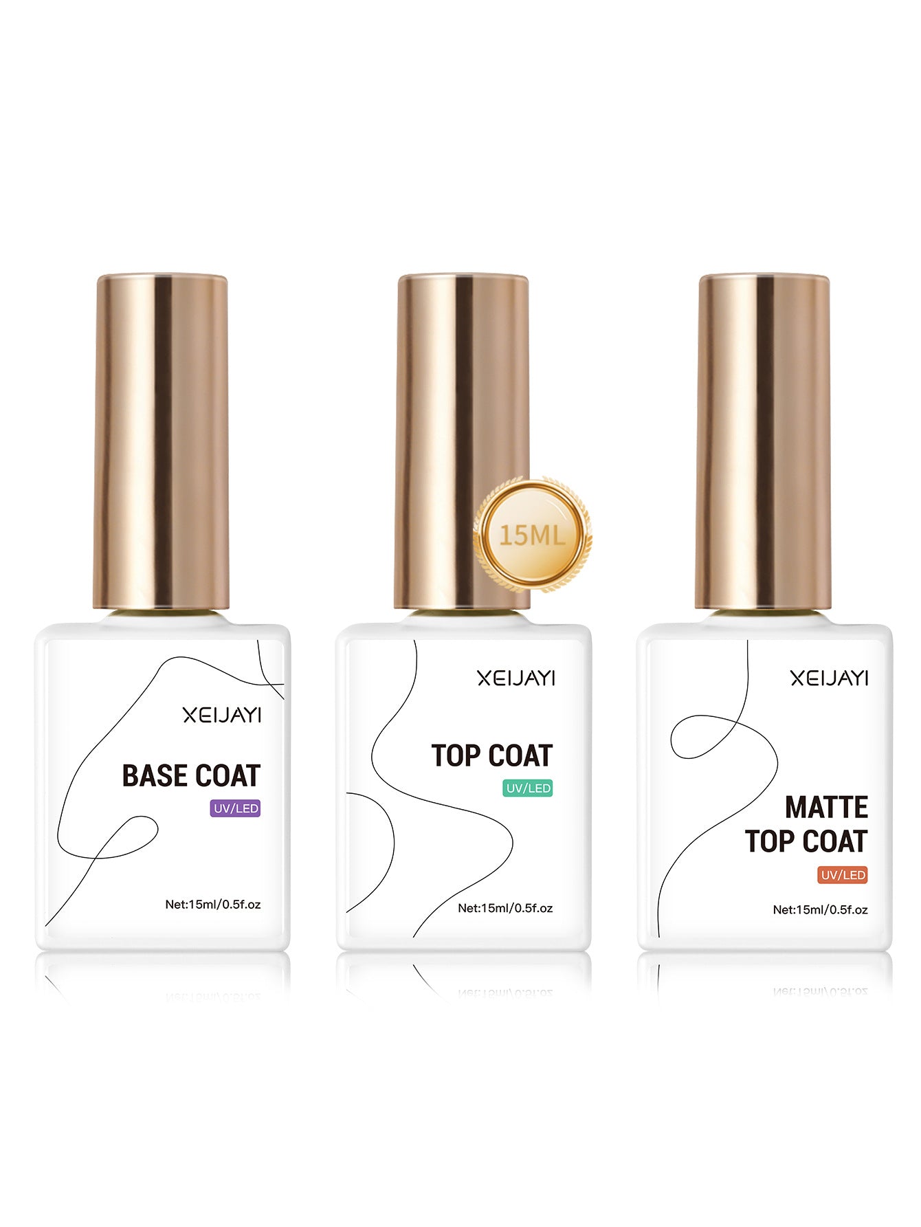 3pcs Base Coat Matte Top Coat Set