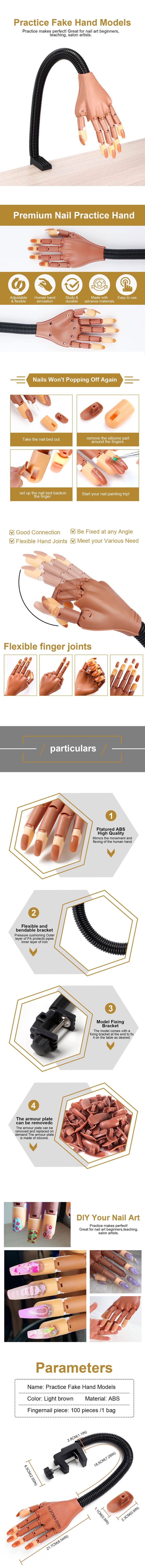 Flexible Moveable Practice Hand for Acrylic Nails