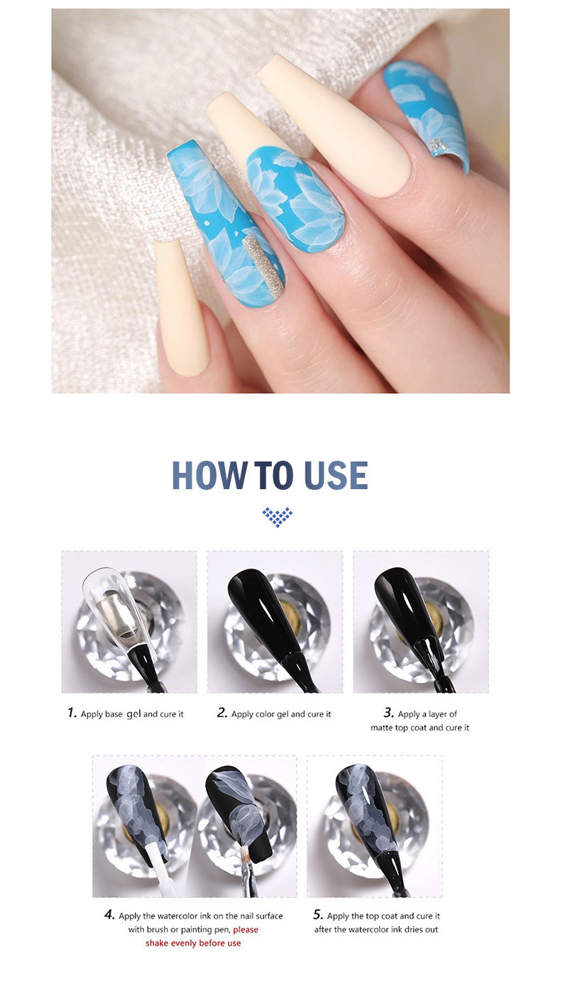 12 Colors Watercolor Nail Blooming Gel 15ml/0.5oz