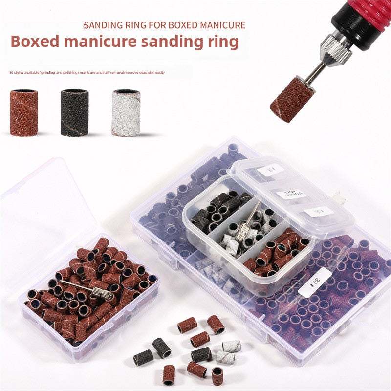 3 Color Coarse Fine Medium Grit Efile Sand Set 80#120#180# with Mandrel Nails Drill Bits