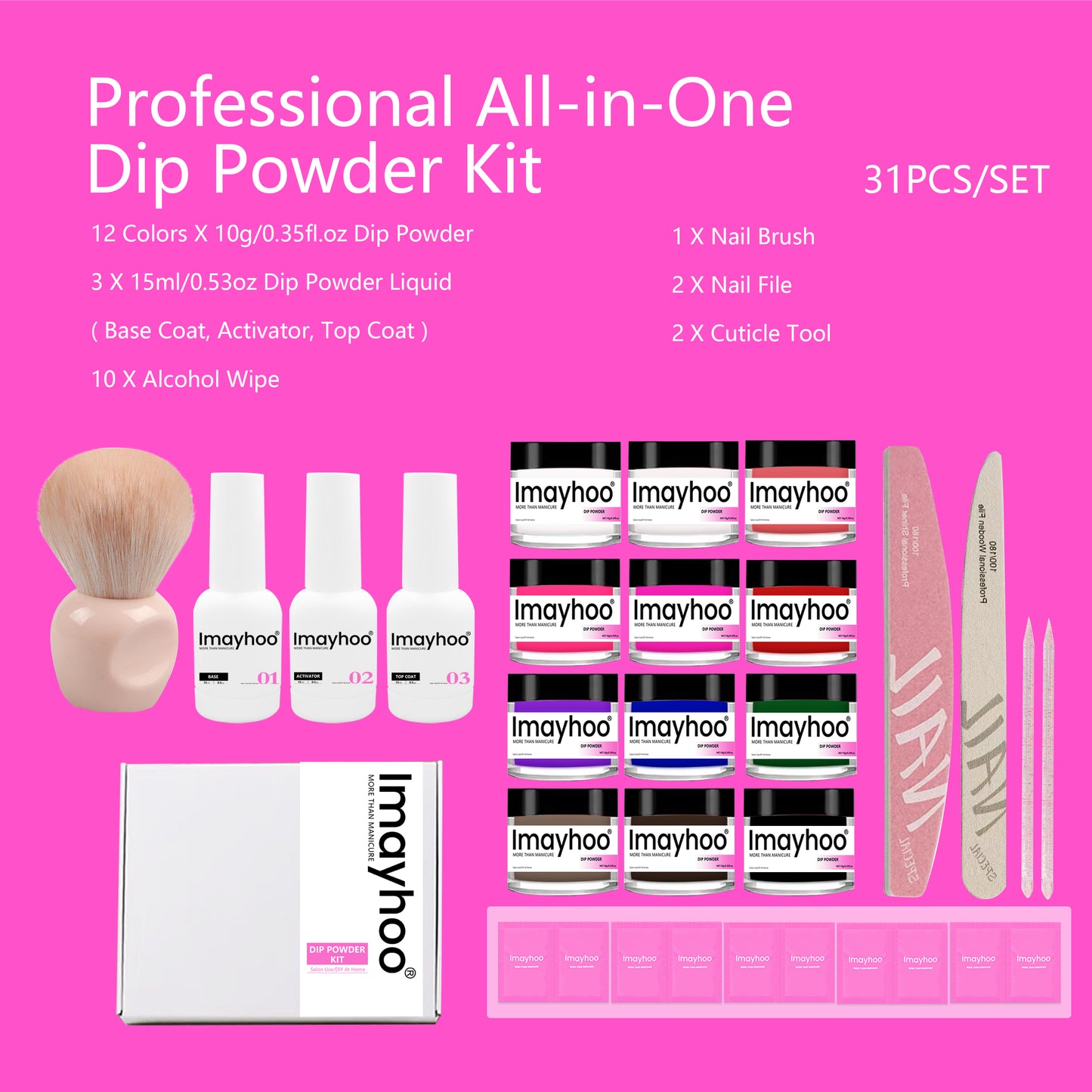 Imayhoo Dipping Powder 12 Colors KIT