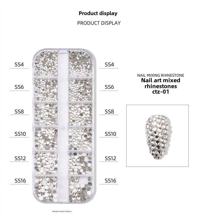 Nail Art Rhinestone Kits Flatback Colorful Rhinestones Crystals AB