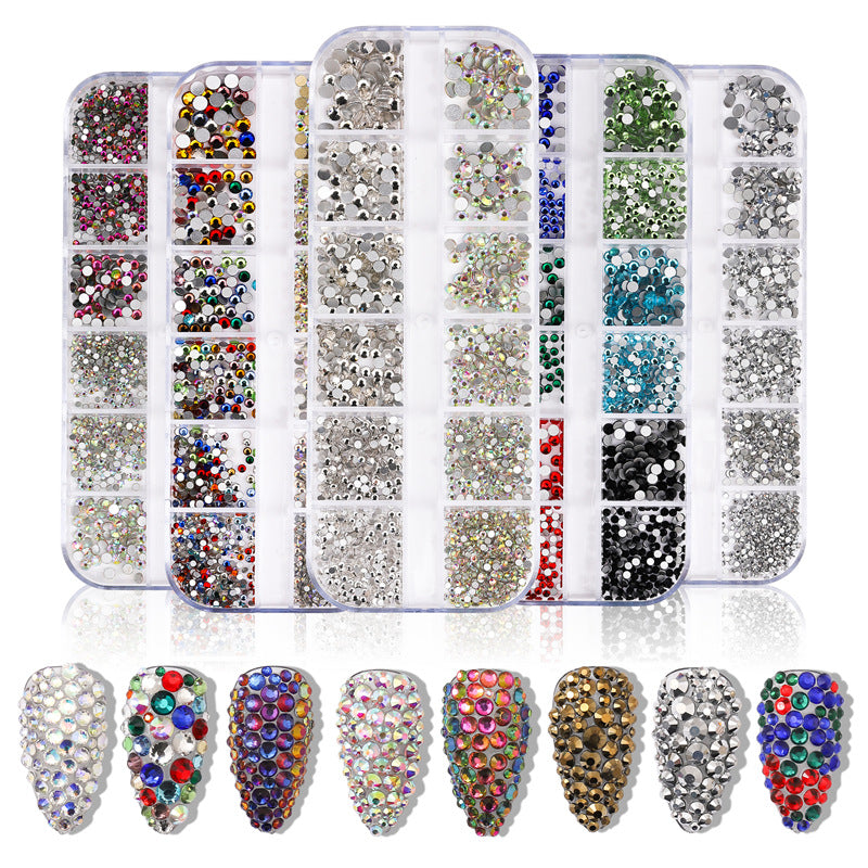 Nail Art Rhinestone Kits Flatback Colorful Rhinestones Crystals AB